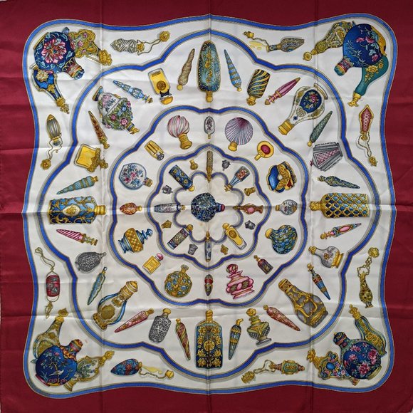 Hermes Accessories - Auth HERMES "Qu’importe Le Flacon” Perfume Silk Scarf by Catherine Baschet